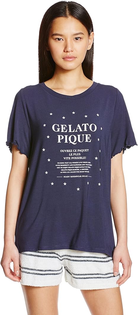 Amazon ジェラート ピケ Tシャツ Pwct レディース Nvy 日本 F Free サイズ パジャマ ルームウェア 通販