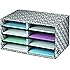 Bankers Box Decorative Eight Compartment Literature Sorter, Letter, Black/White Brocade (6171301)