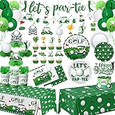 Golf Party Decorations, All-in-1 Golf Birthday Decorations with Balloons Let's Par-Tee Plates Napkins Cake Toppers Honeycombs Tablecloths and Banner for Sports Themed Birthday Baby Shower, Serve 24
