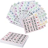 GSE Jumbo Bingo Cards with Easy-Read Numbers, 100 Reusable Bingo Sheets | Reusable Paper Multi-Color Game Cards for Large Groups, Friend Parties, Events, Bingo Halls and Family Game Nights