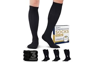 Pembrook Light Compression Socks for Men - 3 Pairs | 8-15 mmhg Compression Dress Socks for Men | Support Socks for Men