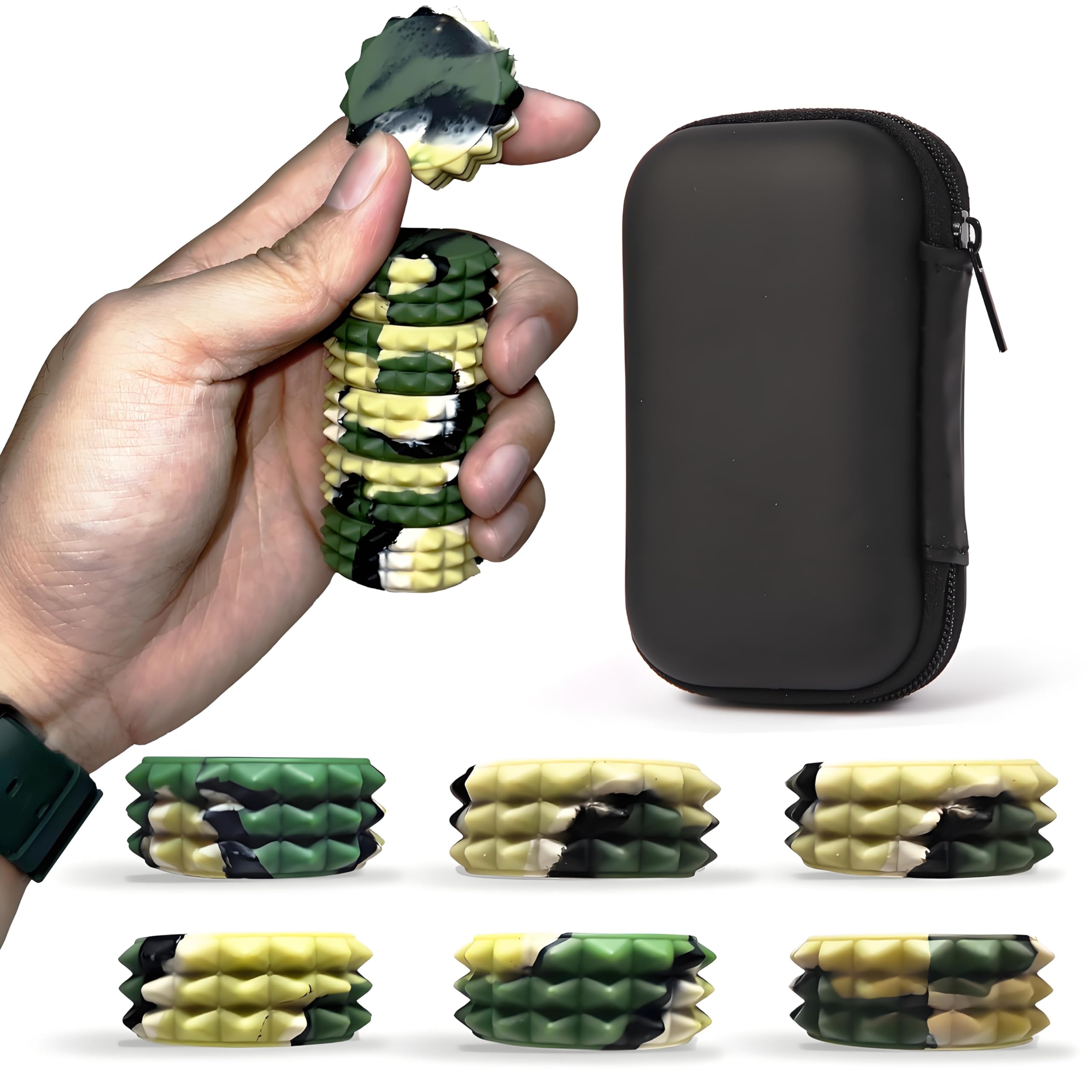 Silicone Magnetic Stress Balls, 6 Pack Pain Stim Fidget Toys Adults & Teens, Sensory Toys for Kids with Autism ADHD with Storage Box, Stress Relief & Focus Handheld Roller for Office Travel Classroom