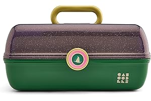 Caboodles On-The-Go Girl Makeup Box, Wicked: For Good Glinda Glam Limited Edition, Hard Plastic Makeup Organizer Box, Built-In Mirror, Secure Latch, Includes a Wicked-Themed Sticker Sheet