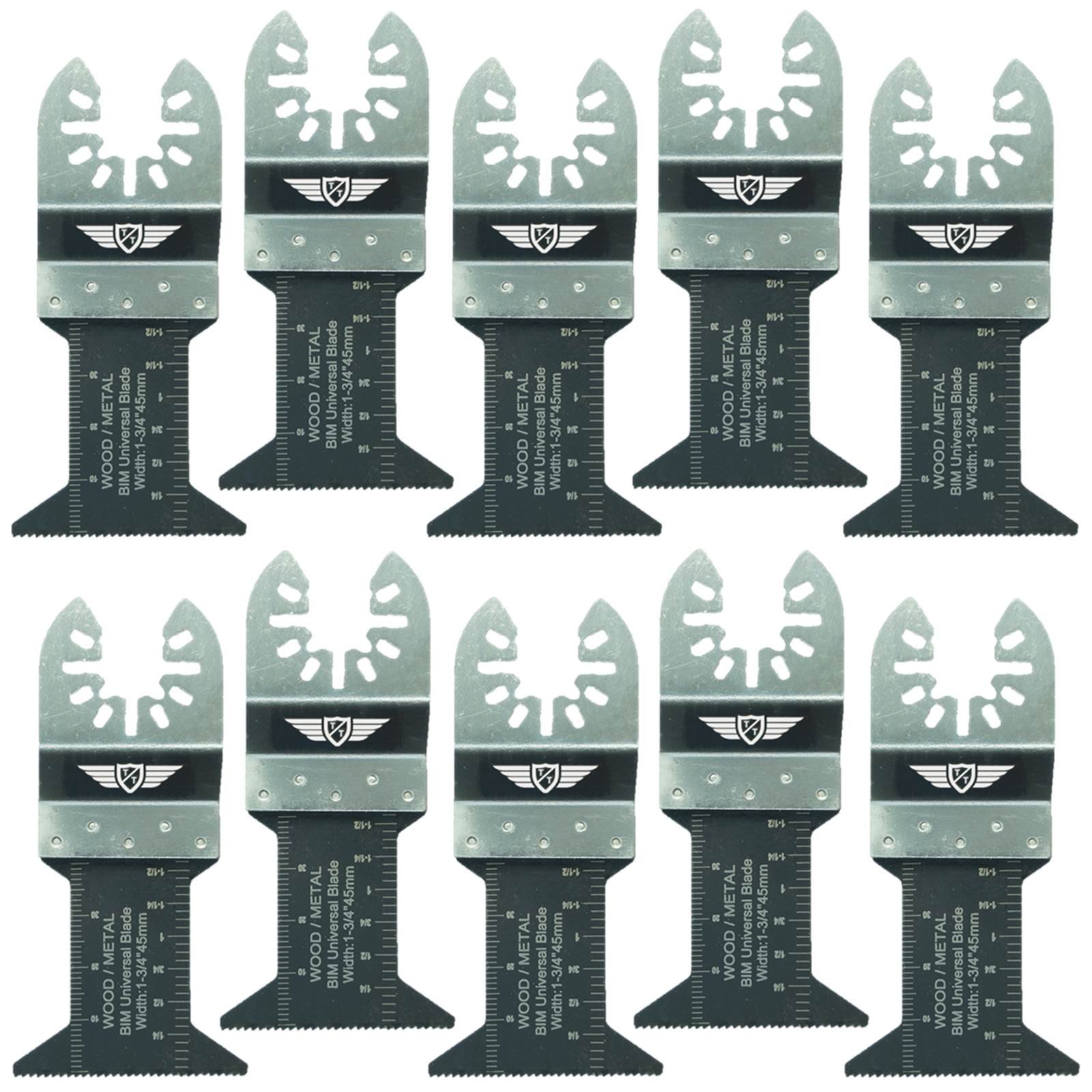 10 x 44mm TopsTools FA44B_10 Fast Fit Metal Cutting Blades Compatible with Dewalt Stanley Black and Decker Bosch Fein (Non-StarLock) Makita Milwaukee Hitachi Parkside Ryobi Worx Workzone Multitool