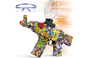 Anstoy Splat Gun Electric with Gel Ball Blaster AEG AKM-47 Splatter Ball Blaster for Outdoor Activities-Fighting Shooting Team Game Ages 14+(Halloween)