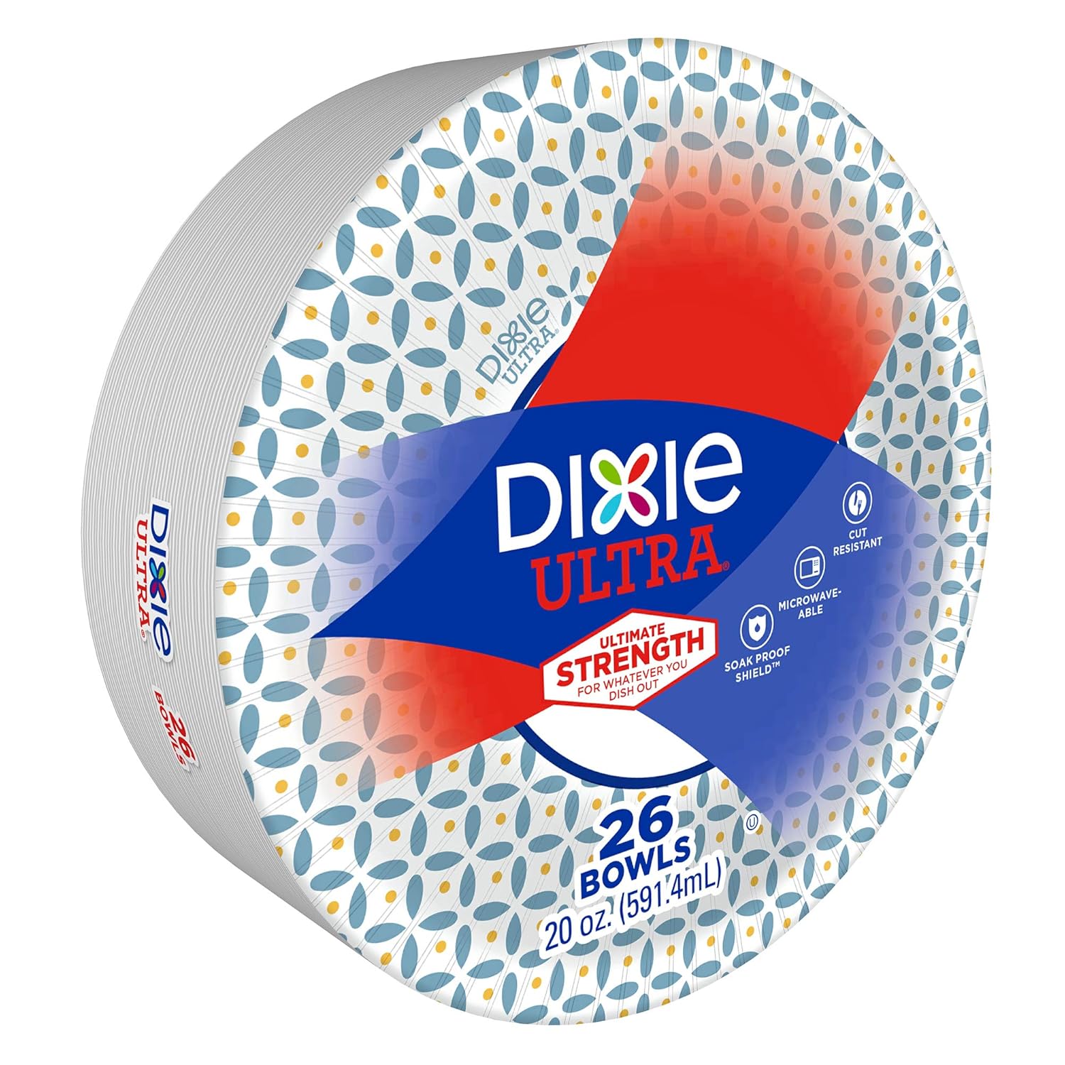 Dixie Ultra Paper Bowls, 20 Oz, 156 Count, 6 Packs of 26 Bowls, Dinner