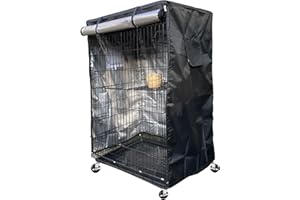 DUSTYPROTE Birdcage Cover, Universal Bird Cage Cover Good Night Blackout, Parrot Cage Cover Breathable, Washable Parrot Cage Cover, Black, 20 "W x 20 "D x 30 "H