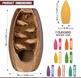 Anbar Backflow Incense Burner with 120 Cones 30 Sticks Tongs Table Mat Brown view 3