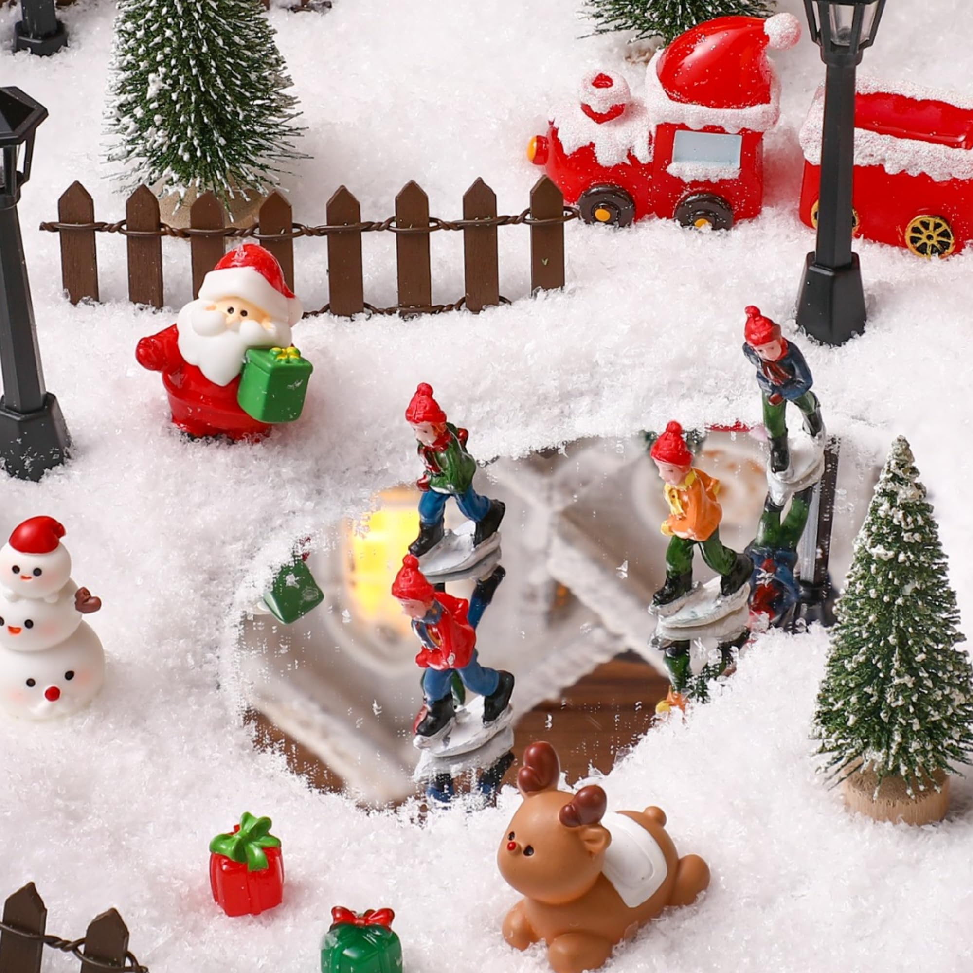 Photo 1 of ***MISSING PARTS***
Colingmill 29 Pcs Christmas Ski Village Ice Skating Rink Figures Set Christmas Village Park People Ski Figurine Accessories Collectible Buildings Miniature Resin for Xmas Skater Town Scene Gifts