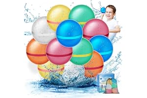 ANPOLE Reusable Water Balloons, Magnetic Self-Sealing Water Bomb for Kids & Adults, Summer Beach Party Pool Games Toys, Refillable Water Balls for Kids Outdoor Activities (12 PCS)