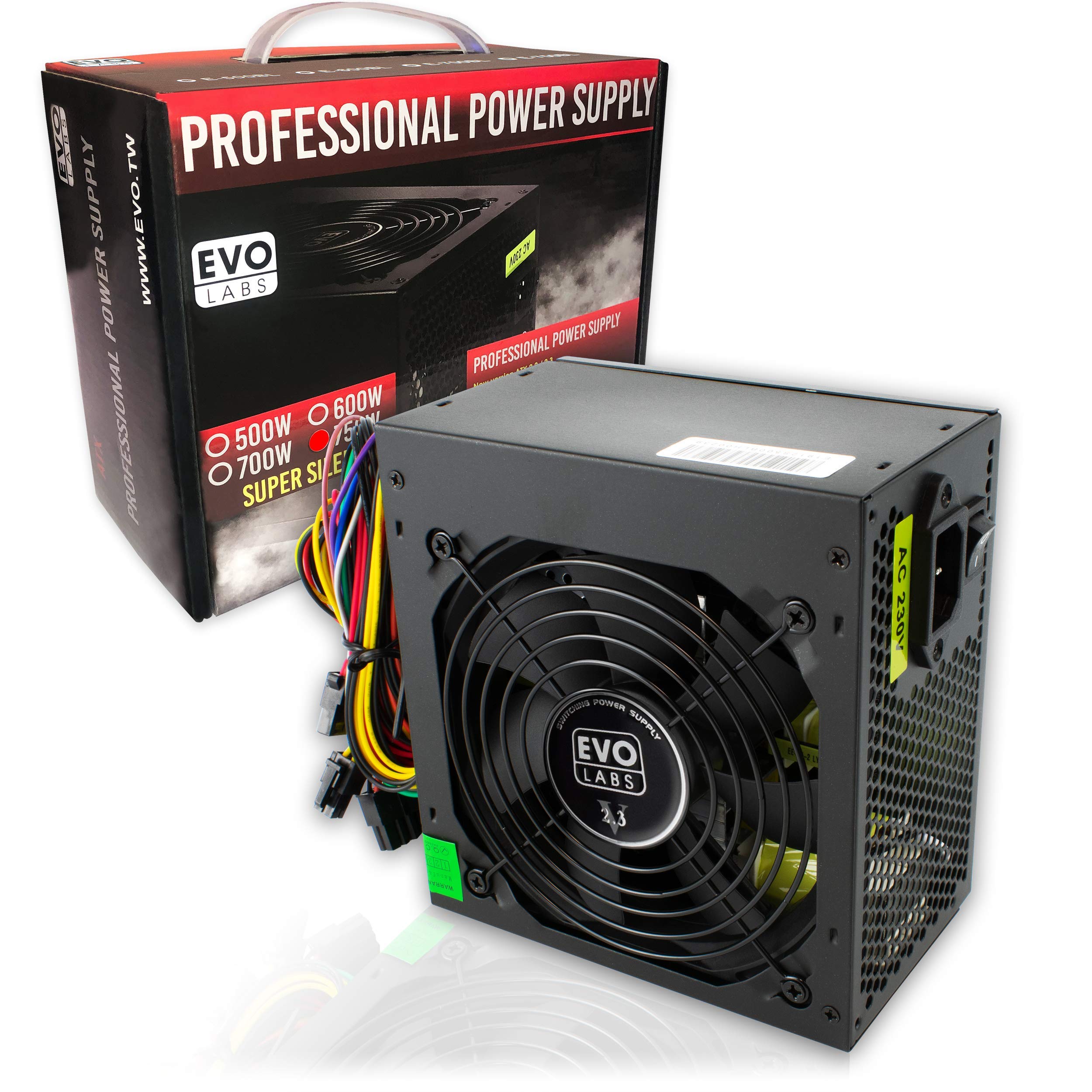 I-CHOOSE LIMITED 750W ATX PSU Switching Power Supply for PC Computer/EVO LABS with 12cm Silent Black Fan