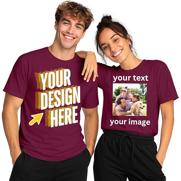 Custom Matching Couples T-Shirts - Personalized With Names & Numbers - Unisex Fit, Multi Colors - View #5