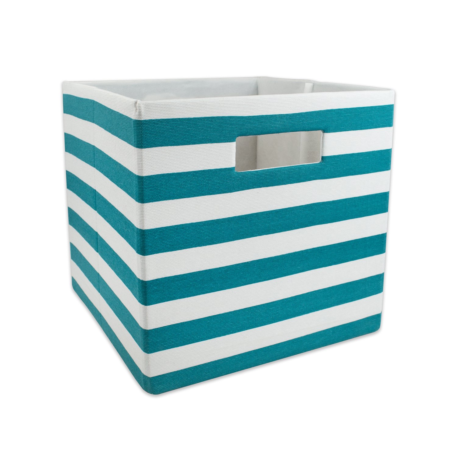 DII Collapsible bin with Hard, Polyester, Blue-Green, 13x13x13