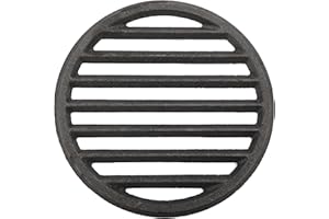 OGANAZI Cast Iron Bottom Fire Grate - 9 Inch Round BBQ Grill Grate Replacement, High Heat Charcoal Plate Bottom Grate Grill Parts, Fireplace Grate for Fire Pit Project BBQ Accessories Parts