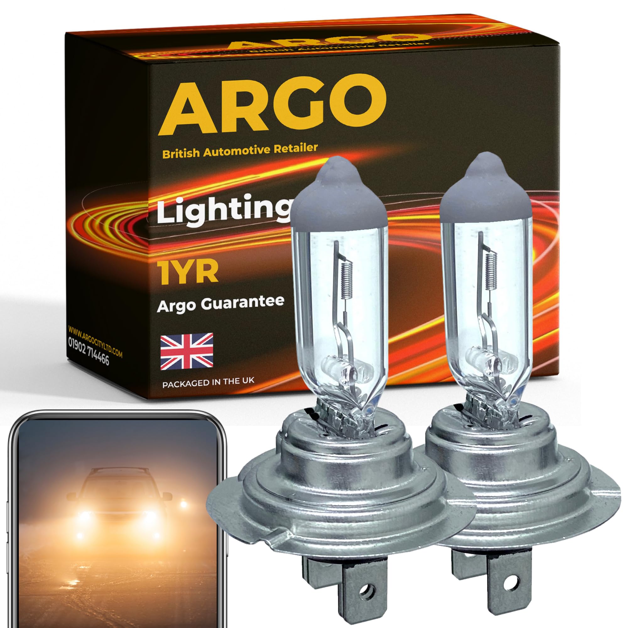 Argo H7 Headlight Bulb 55w Halogen 2500k 12v H7 477 Car Headlight Bulb High Low Dipped Main Beam Headlamp Bright Fog Car Light Bulbs 499 PX26D Headlight Bulbs