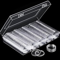 Hicarer 100 Pieces 30 mm Coin Capsules Clear