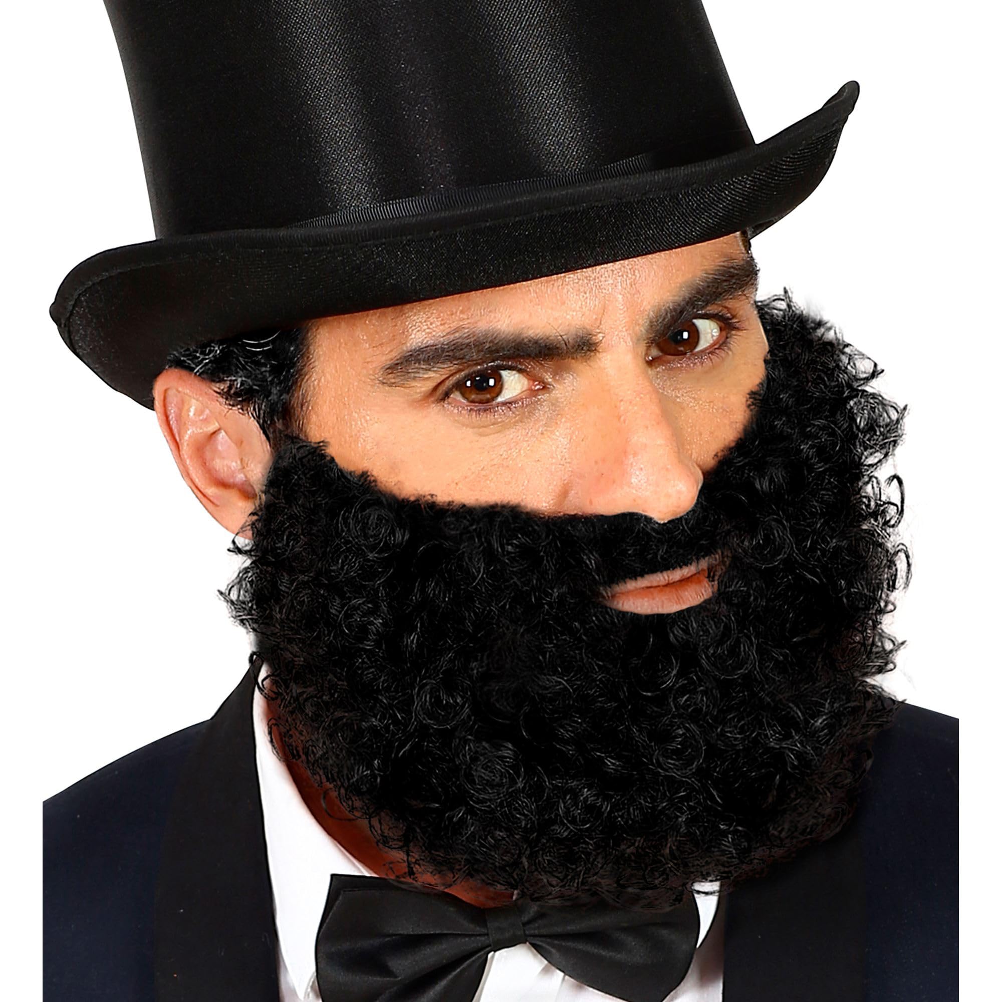 Widmann 16831 - Curly Beard With Mustache, Adult Man, Jewish, Carnival, Theme Parties, Disguises, Black Colour