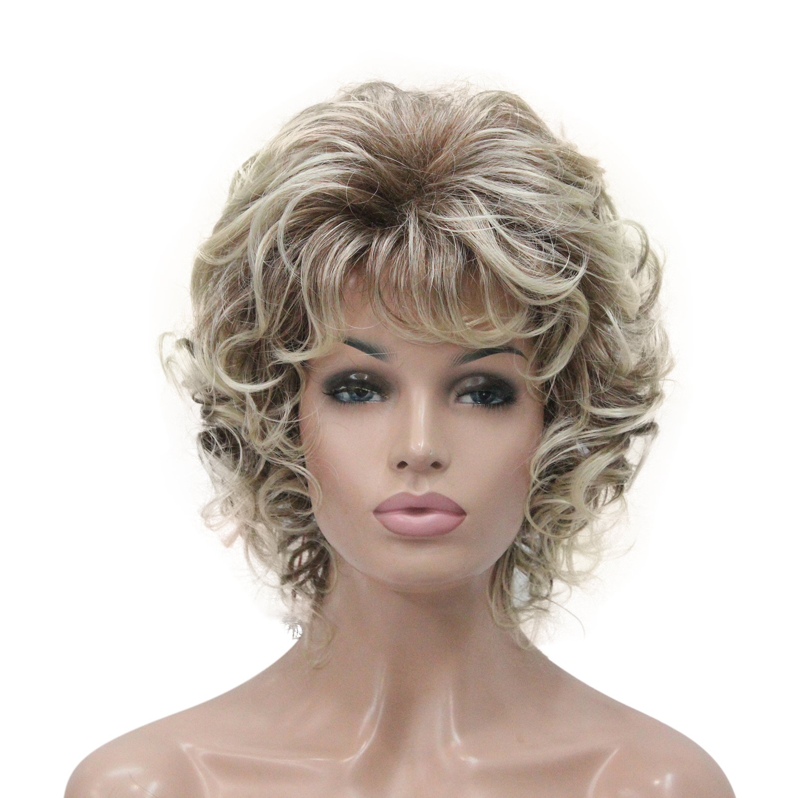 Lydell Women's Short Soft Super Curly Wig Layered Natural Movement Synthetic Wigs (30T613) โ image 1