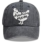 HHNLB Chicken Mom Hat, Chicken Gifts for Women Girls, Farm Hen Adjustable Cotton Embroidered Baseball Cap
