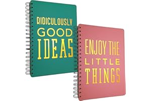 Elegant Notebook Journals for Women – 2-Pack Lined Spiral Notebook Journal Set in Large 7×10 Inch Sizes with Cute Hardcover, 