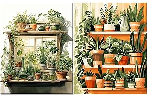 2 Pack Adult Paint by Number Kits(with Gifts Box)-Plant Paint by Numbers Adult Kit,DIY Plant Painting by Numbers for Adults P