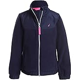 Nautica Girls' Full-Zip Fleece Jacket, Signature Logo Design, Lightweight & Wind Resistant