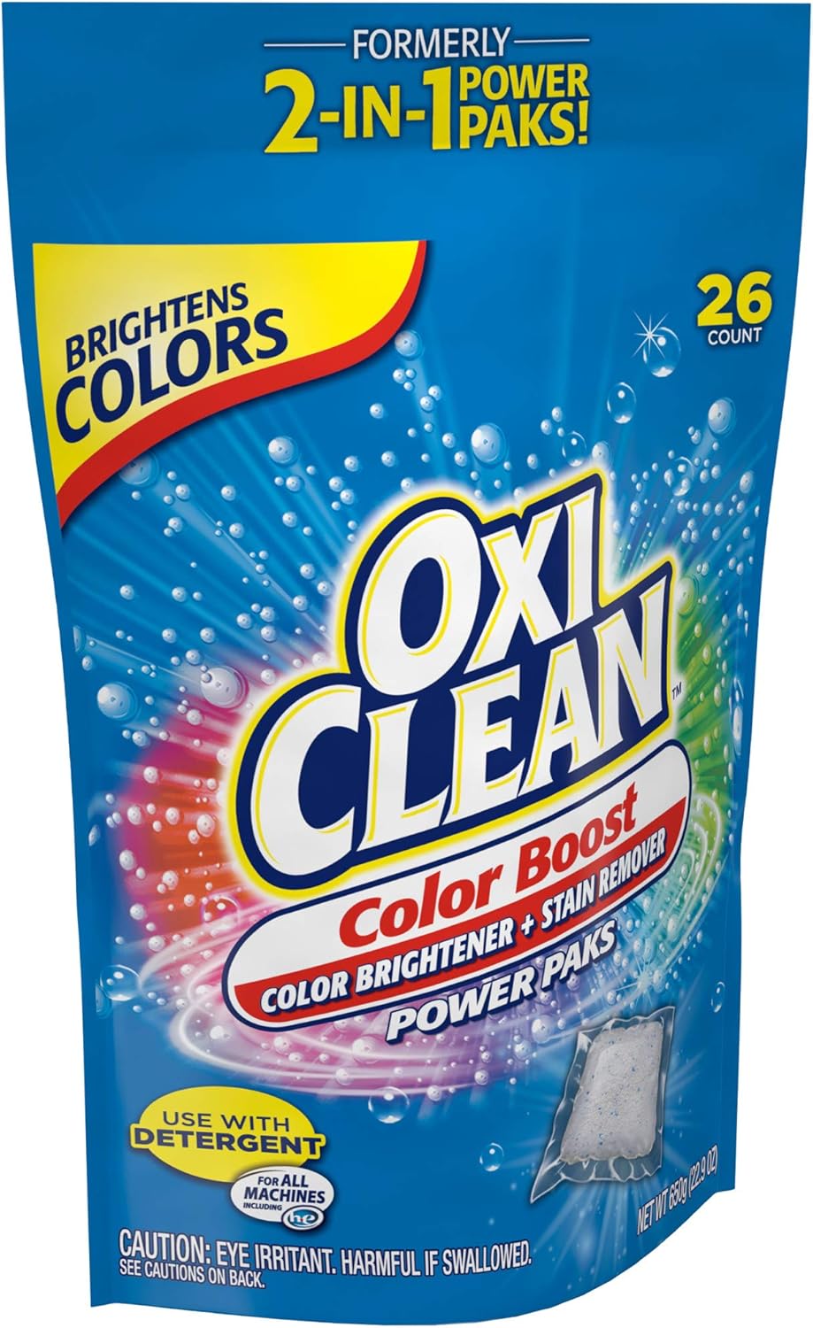 OxiClean Color Boost Color Brightener plus Stain Remover Power Paks, 26 Count : Laundry Stain Removers : Grocery & Gourmet Food