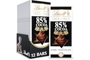 Lindt EXCELLENCE 85% Cocoa Dark Chocolate Bar, Dark Chocolate Candy, 3.5 oz. (12 Pack)