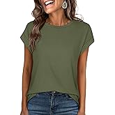 ANRABESS Womens Tops Summer Cap Sleeve Basic Tee Shirts 2026 Trendy Loose Fit Casual Dressy Business Work Tshirts Clothes