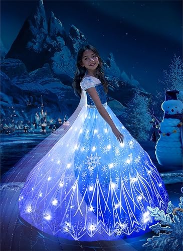 UPORPOR Light Up Princess Costume Dress Girls Halloween Costumes