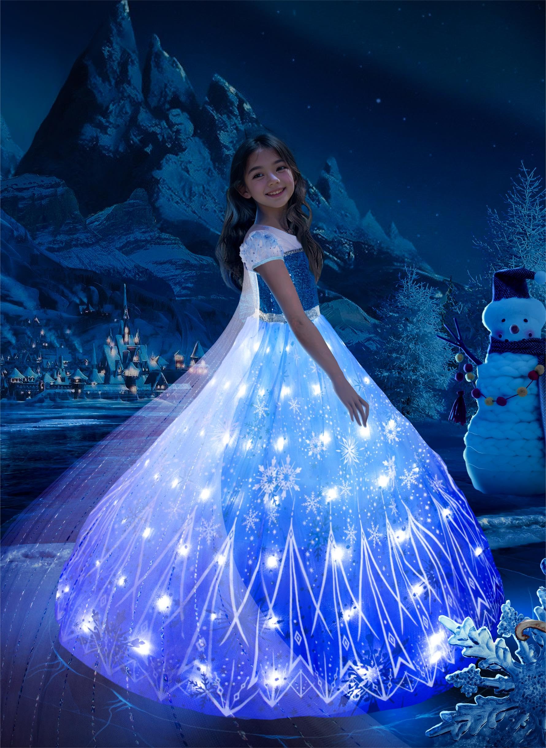 elsa winter dress Pictures Of Disney Frozen Princess In Disney Princess Costume ITVTi Princess Elsa Winter Sheer Sleeves Frozen Elsa Dress for Girls