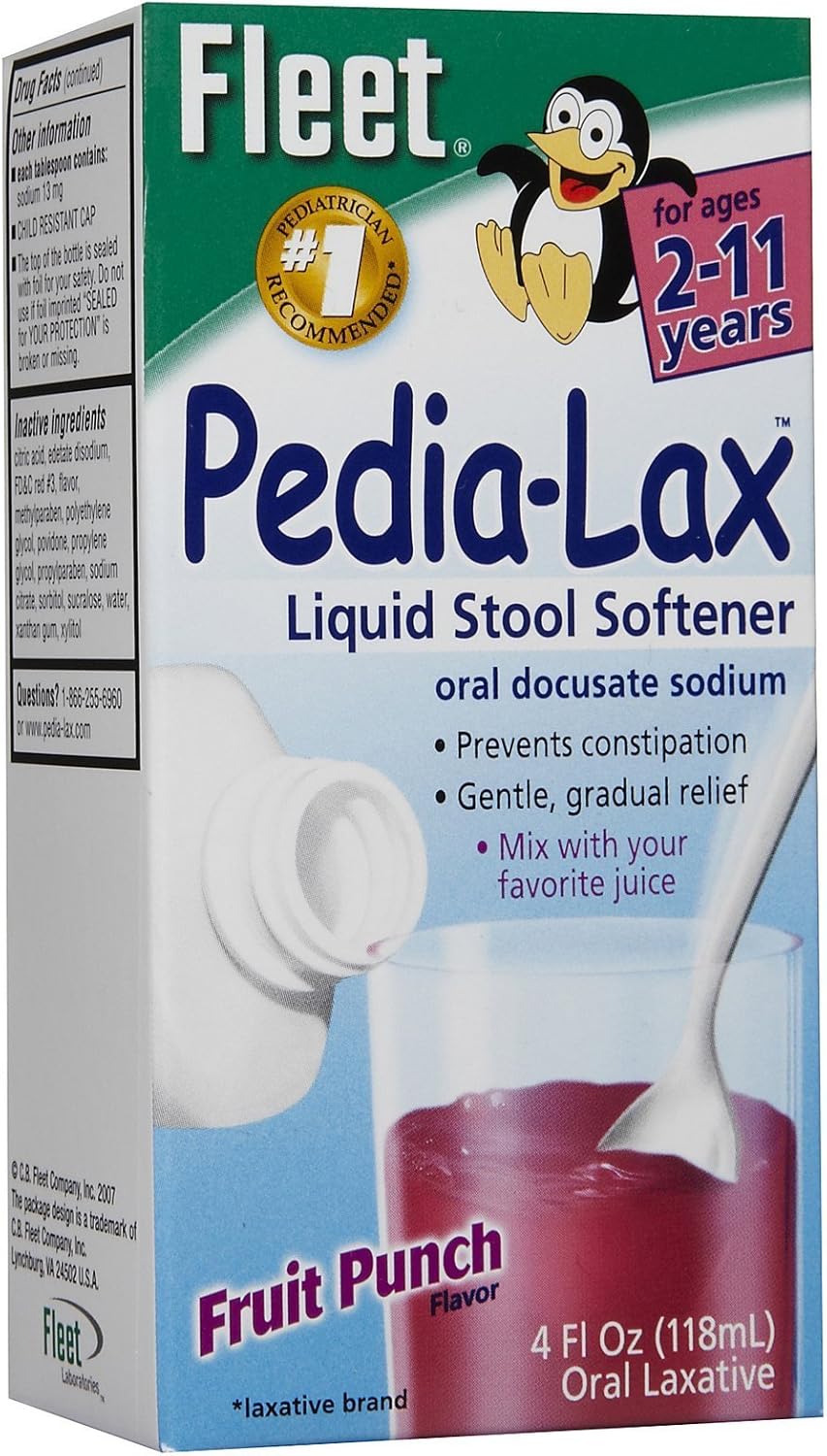 Fleet Children S Pedia Lax Liquid Stool Softener Fruit Punch 4 Fl Oz Amazon Ca Health Personal Care