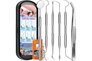Antonki Dental Tools for Home Use, Dental Hygiene Kit, Dentist Pick Teeth Cleaning Tools Set, Plaque Remover for Teeth, Stain