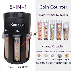 Kortkoin Automatic Coin Sorter 5-IN-1 Coin Counter