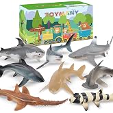 Toymany 8PCS Shark Toys Figurines, Realistic Sea Creatures Shark Toy for Kids 3-5 6-12, Ocean Sea Animal for Boy Girl Baby Shark Cake Topper Educational Figures (5 * 3IN)