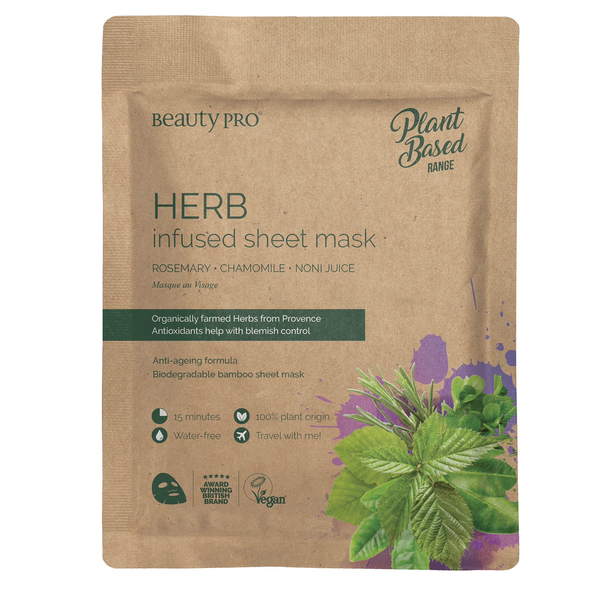 BeautyPro HERB Infused Face Sheet Mask
