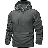 TACVASEN Mens Hoodies Fleece Lined Pullover Athletic Water-resistant Casual Workout Midweight Sweatshirts Kangaroo Pockets