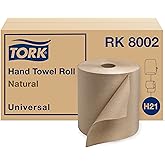 Tork Natural Paper Hand Towel Roll H21 100% Recycled Fiber, Universal Fit 6 Rolls x 800 Ft (RK8002)