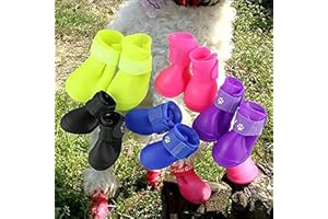 Cdycam Puppy Dogs Candy Colors Anti-Slip Waterproof Rubber Rain Shoes Boots Paws Cover (Blue, XX-Large)