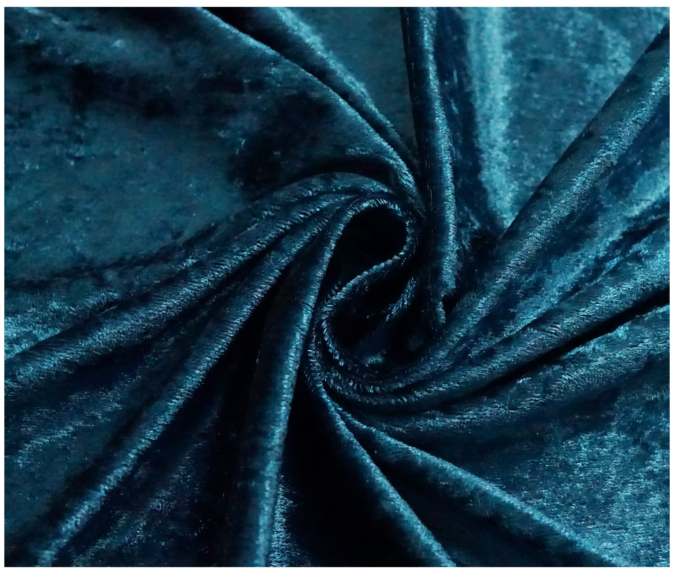 Crushed Velvet Fabric Craft Stretch Velour Material - Soft Furnishing & Craft Velour Fabric - 150cm Wide (Teal, 300cm x 150cm (118" x 60")) — image 1