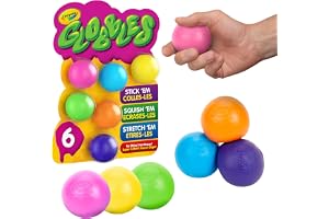 Crayola Globbles Fidget Toy (6ct), Sticky Stress Ball for Adults & Kids, Squishy Balls, Calming Sensory Gifts for Stress Reli