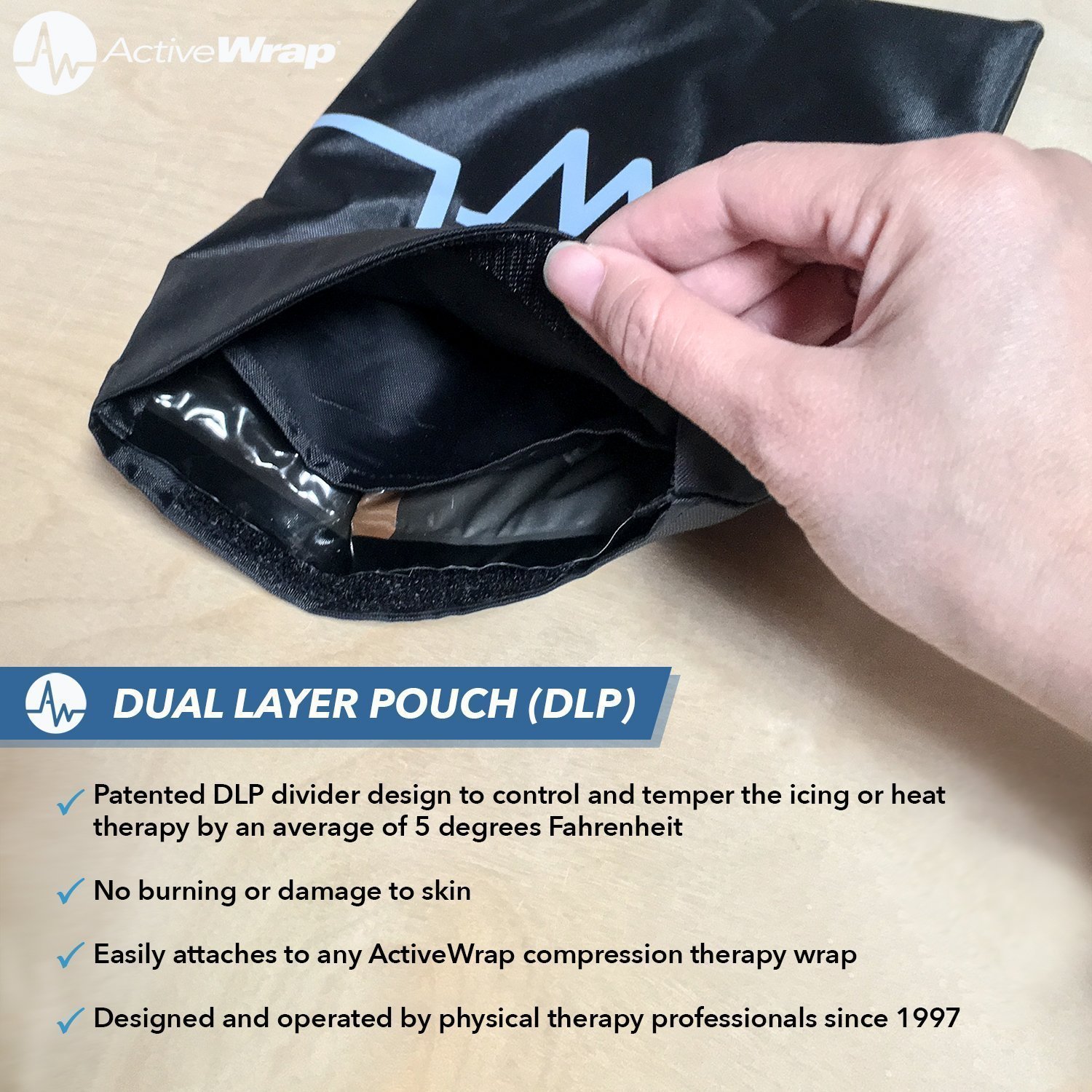 AW ACTIVEWRAP Hand and Wrist Ice/Heat Wrap Perfect for Sprained Wrist