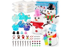 LAWOHO Build a Snowman Kit with Clay & Clear Slime, Snowman Crafts for Kids, Slime Making Kit for Girls & Boys, for Kid Indoo
