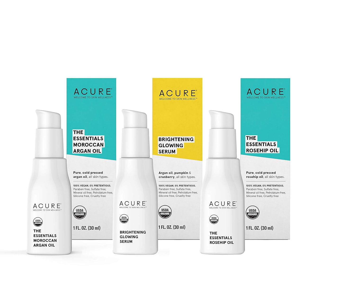 Acure The Essentials Moroccan Argan Oil | 100% Vegan | Versatile - For Any Skin & Hair Care Regimen | Pure, Cold Pressed & Rich in Vitamin E - Hydrates & Restores | 1 Fl Oz: Beauty