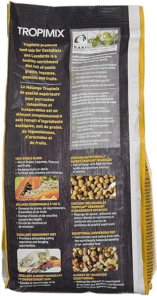 HARI HAGEN TROPIMIX ENRICHMENT FOOD FOR COCKATIELS & LOVEBIRDS, 2 LB. – HARI PARROT FOOD WITH SEEDS, FRUIT, NUTS, VEGETABLES, GRAINS, AND LEGUMES