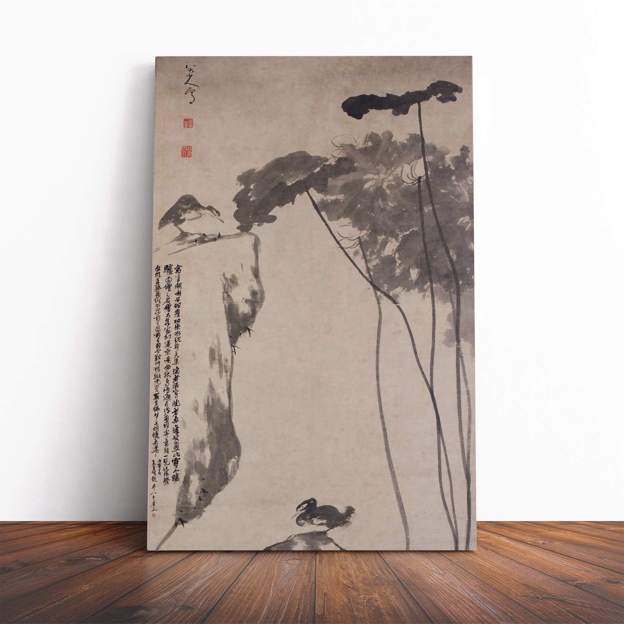 Zhu Da Oriental Bada Shanren Vol.2 Canvas Print | Gallery Wrapped 30mm Frame Wall Art | 20x14 inches | Ready to Hang | Modern Picture | Living Room Bedroom Lounge Office