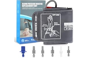AQESO XL Blood Pressure Replacement Cuff Arm - 9"-21" Wide-Range Extra Large BP Cuff Fits from Medium to XLarge Big Arms, 6 Sizes of Connectors Compatible with Omron and Other Brands (Cuff Included Only)