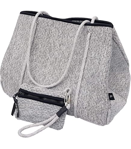 Dallas Hill Designs Sorority Neoprene Tote Bag - Large Capacity Handbag With Removable Pouch For School, Travel, Gym