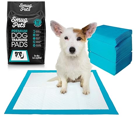 SmugPets - Welpenunterlage mit Lockstoff - 6-lagig - supersaugfähiger Kern - geruchsbeseitigend