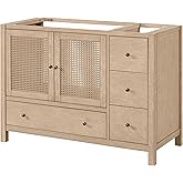 Alaterre Furniture Lucca Bathroom Vanity - Freestanding Cabinet Without Sink - 48 Inch Wood Bathroom Vanity with Large Bottom